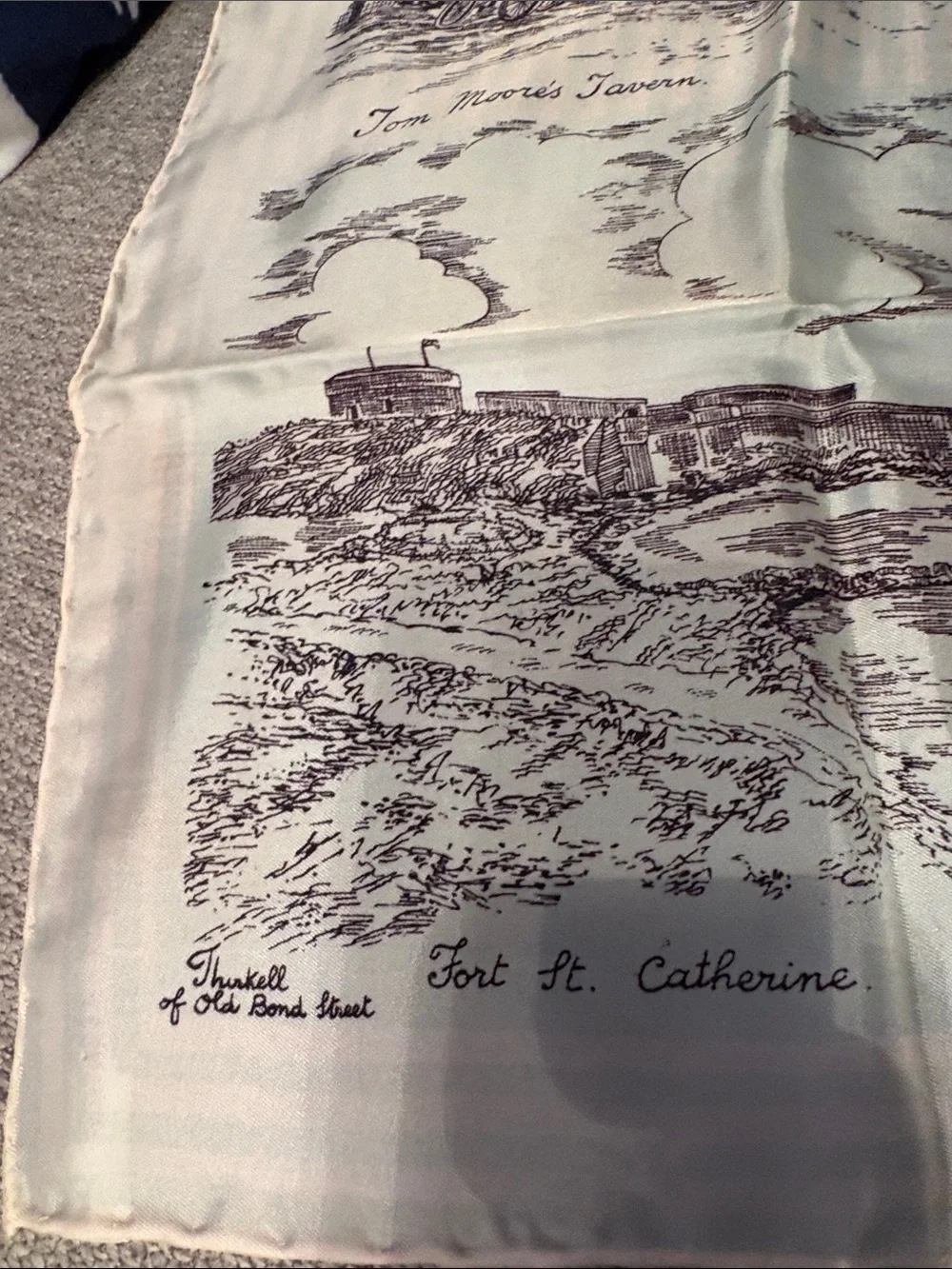 Bermuda silk scarf - Cream and Black